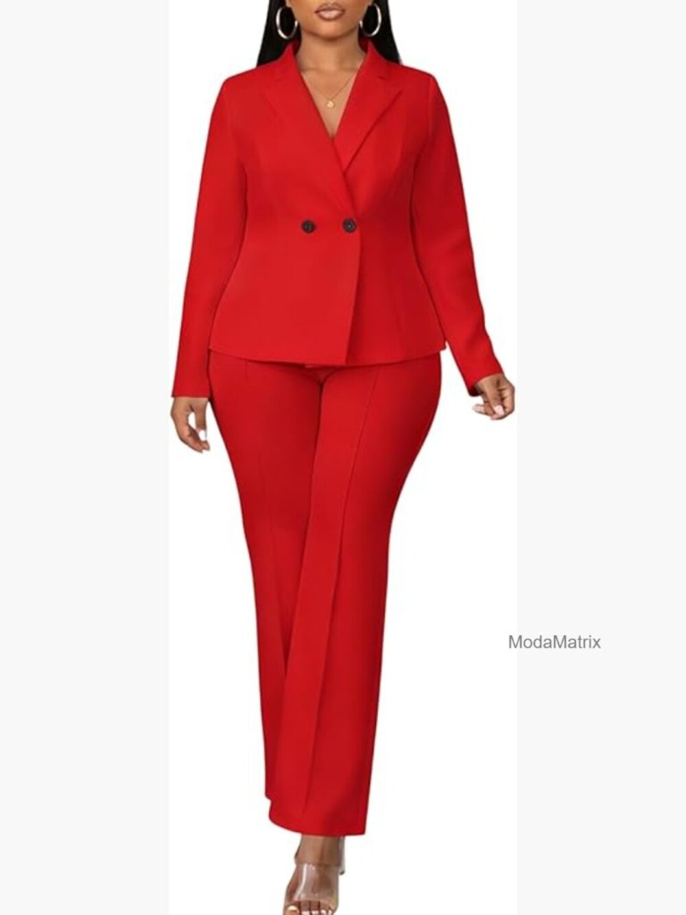 Double Breasted Blazer Pants Set 2 Piece Business Office Suit